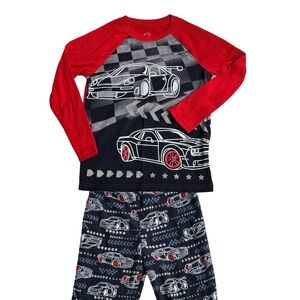Wonder Nation Boys Med 8 Red and Black Auto Car Pajama Set